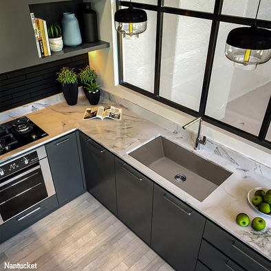 33" Undermount Granite Composite Sink in Truffle