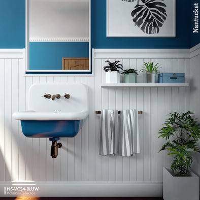 24 inch Fireclay Wallmount Bathroom Sink Victorian Collection